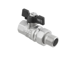 Guľový ventil BLACK 1/2" MF motýl so skrutkovaním PN50 185°C PLNOPRŮTOK