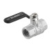 Guľový ventil BLACK 1/2" FF páka PN50 185°C PLNOPRŮTOK