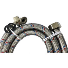 Tlaková flexi hadica s kolenom na práčku FF 3/4" x 3/4“ 100cm, PN10, 100°C