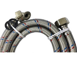 Tlaková flexi hadica s kolenom na práčku FF 3/4" x 3/4“ 100cm, PN10, 100°C