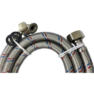 Tlaková flexi hadica s kolenom na práčku FF 3/4" x 3/4“ 200cm, PN10, 100°C