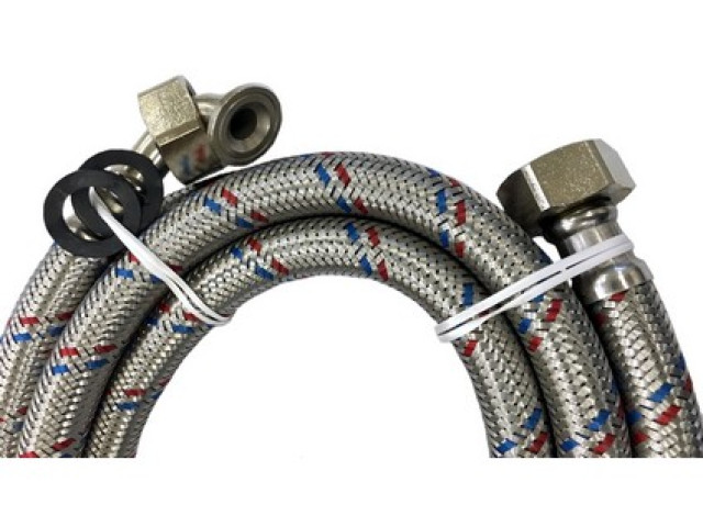 Tlaková flexi hadica s kolenom na práčku FF 3/4" x 3/4“ 100cm, PN10, 100°C