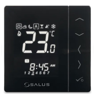 VS30B - Týždenný programovateľný termostat Čierny 230V