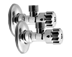 Multiturn rohový ventil 1/2' x3/8', bez matky, pár, chróm