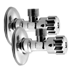 Multiturn rohový ventil 1/2' x3/8', bez matky, pár, chróm