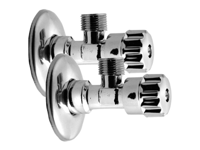 Multiturn rohový ventil 1/2' x3/8', bez matky, pár, chróm
