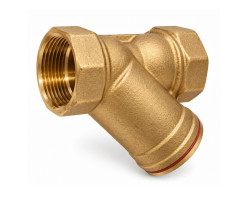 Mosadzný šikmý filter DN40 - 6/4" PN16 Plnoprůtok, sitko 300mcr