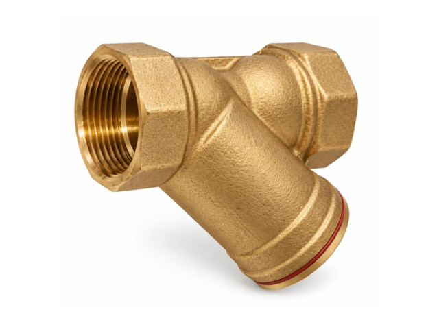 Mosadzný šikmý filter DN20 - 3/4" PN20 Plnoprůtok, sitko 200mcr