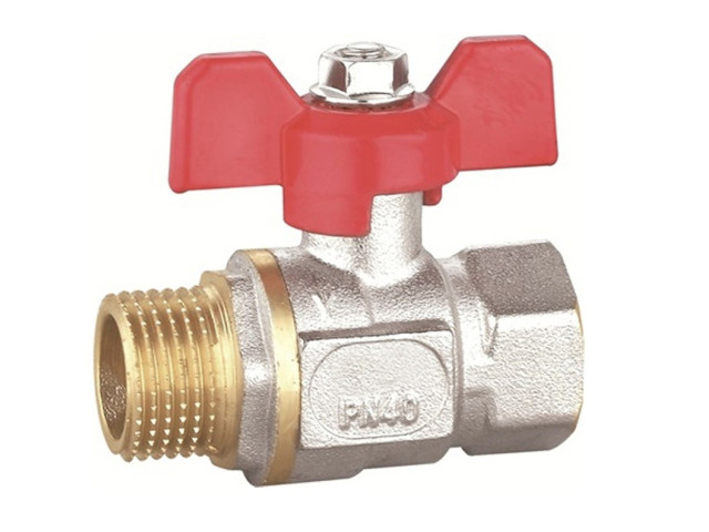 Guľový kohút MF 3/4" s upchávkou, Motýlik, PN30