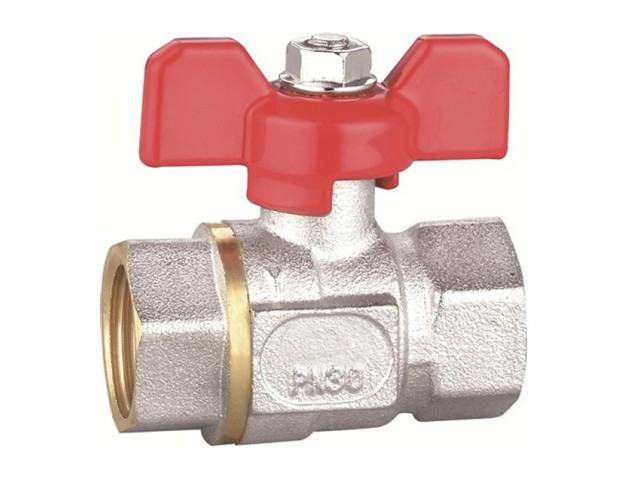 Guľový kohút FF 3/4" s upchávkou, Motýlik, PN30