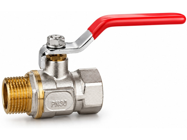 Guľový kohút MF 3/4" s upchávkou, Páka, PN30