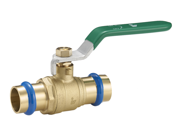 Guľový kohút PRESS "V" 22mm, PÁKA, PN25, až 120°C