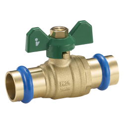 Guľový kohút PRESS "V" 15mm, MOTÝLIK, PN25, až 120°C