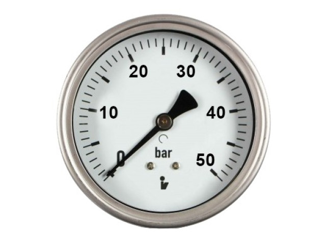 Manometer (tlakomer) d63mm 0-25 BAR ZADNÁ vývod 1/4" - voda, vzduch