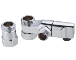 Prepojovací prvok pre vodovodnú batériu 2x3/4" s kohútikom pre 1/2“ pripojenie, chróm (1482)