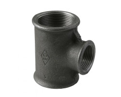 Čierny redukovaný T-kus 1" x 1/2" x 1" FFF