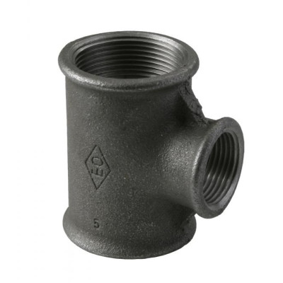 Čierny redukovaný T-kus 2" x 6/4" x 2" FFF