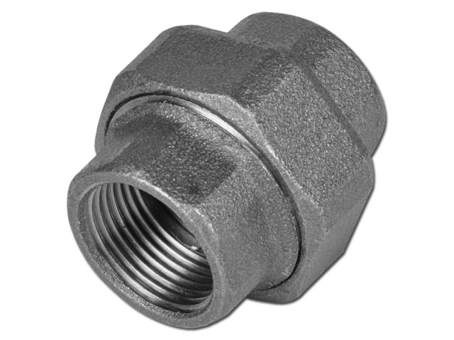 Čierne ploché skrutkové pripojenie FF 1/2"