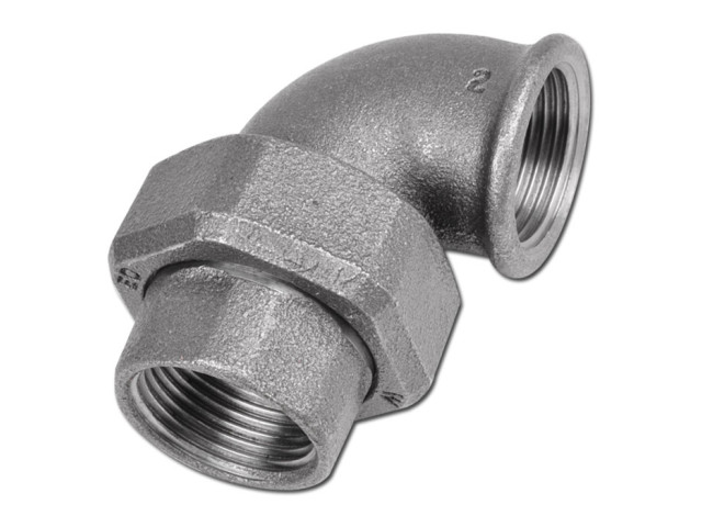 Čierne ploché skrutkové pripojenie rohove 1/2" FF 90°