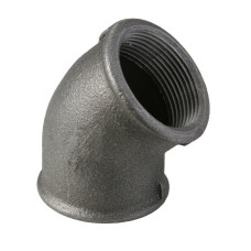 Čierne koleno 1/2" FF 45°