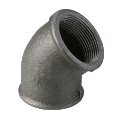 Čierne koleno 4" FF 45°