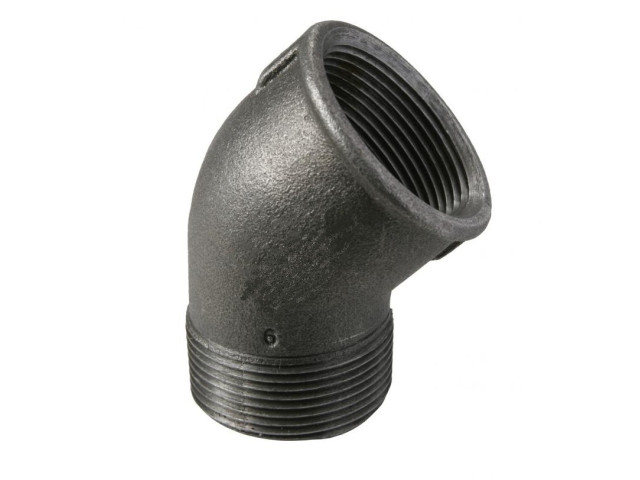 Čierne koleno 3" MF 45°