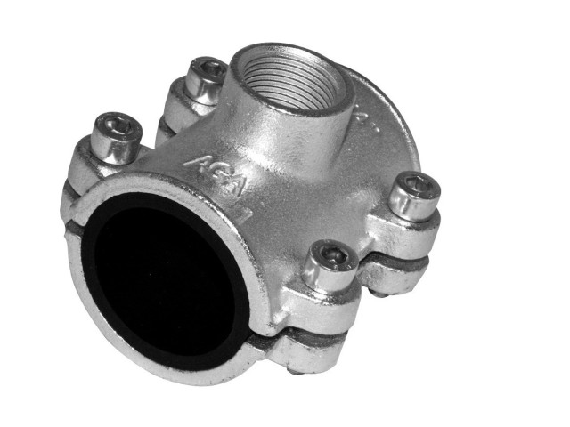 AGAFLEX OBD objímka 1/2 „x1/2“, 21,0-21,8 mm, s kohútikom, pre oceľové rúry, vodovodné, liatinové/zinkové