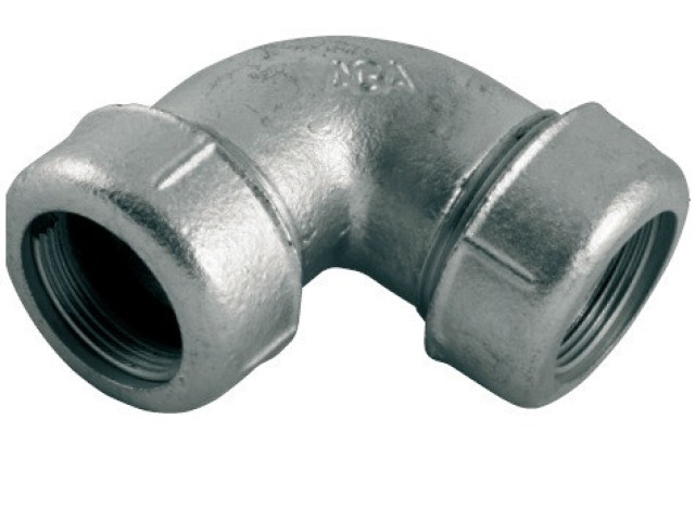 AGAFLEX WOK koleno 1/2“, 19,5-21,8 mm, obojstranne upínané, voda, liatina/pozink
