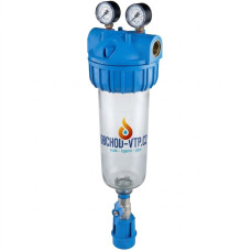 Vodný filter ATLAS Senior 10" 3P 1" BX - 8bar S odkalením a manometre Vodný filter ATLAS Senior 10" 3P 1" BX - 8bar S odkalením a manometre