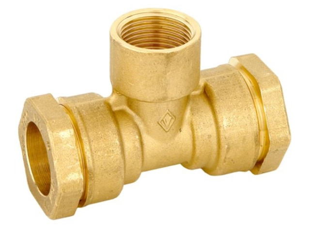 Mosadzný svorný t-kus - vnútorný závit BTI 32 x 1" x 32 mm - VALVOPAT