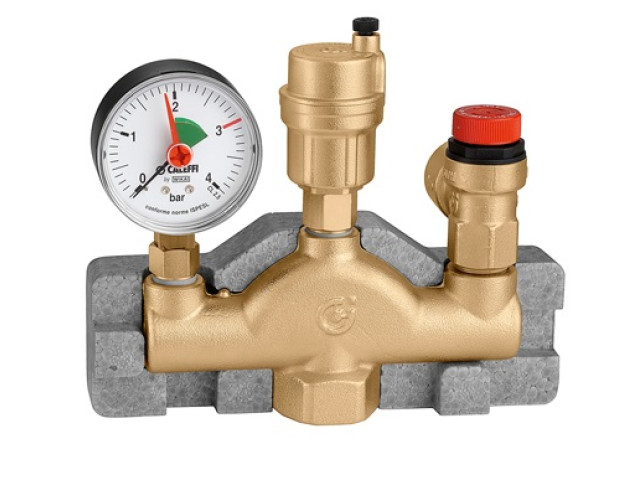 Caleffi 302 SET 1" x 3 BAR Automatický odvzdušňovací ventil s manometrom 0-4 BAR