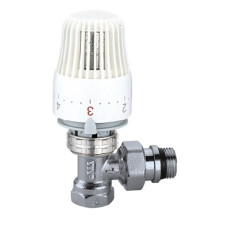 Caleffi 220S Termostatický radiátorový ventil rohový DN10 - 3/8" PN10 s hlavicou 403
