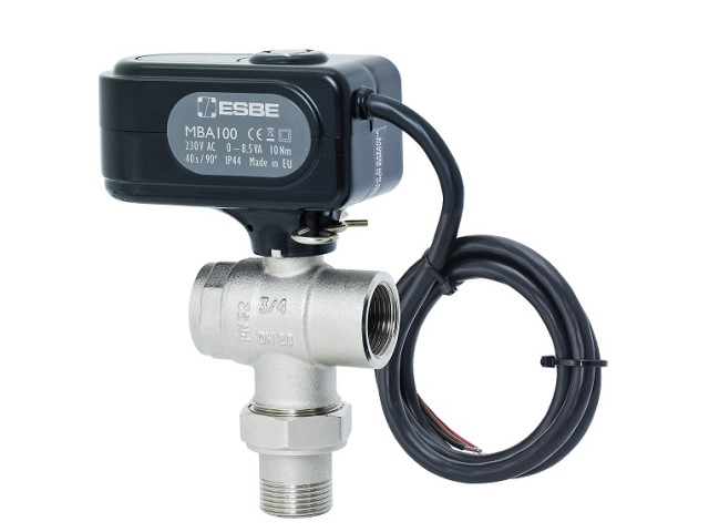 ESBE MBA 135 Guľový ventil 3-cestný s pohonom DN20 - 3/4" Kvs 9,6 m3 / h