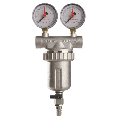 F.A.R.G. 600M Filter s preplachom DN40 - 6/4" PN16, 400mcr, 80°C, s manometre