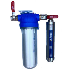 Zmäkčovač vody IPS Kalyxx BlueLine - G 3/4" s filtrom a kohúty - vertikálna montáž