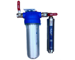 Zmäkčovač vody IPS Kalyxx BlueLine - G 1" s filtrom a kohúty - vertikálna montáž