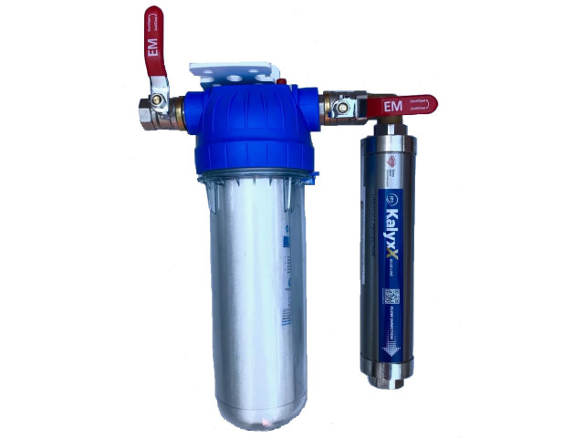 Zmäkčovač vody IPS Kalyxx BlueLine - G 1/2" s filtrom a kohúty - vertikálna montáž