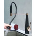 Stojánková kuchynská drezová batéria s magnetickým ramienkom, čierna/nerez