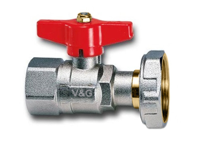 V&G Guľový kohút 1/2" s prevlečnou matkou 3/4" k vodomeru, PN25
