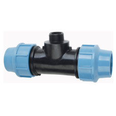 PE T-kus s vonkajším závitom 32 mm x 1/2" x 32 mm - Polyetylen