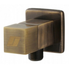 BELAGGIO Rohový ventil štvorhranný 1/2 "x 3/8" - BRONZ, keramický vršok