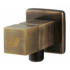 BELAGGIO Rohový ventil štvorhranný 1/2 "x 3/8" - BRONZ, keramický vršok