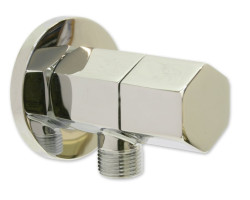 Rohový ventil s keramickým vrškom 1/2" x 3/8" - Chróm, šesťhranný