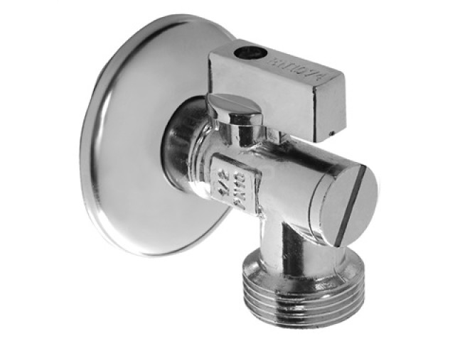 Rohový guľový ventil s filtrom 1/2" x 3/4" - Chróm (5400)