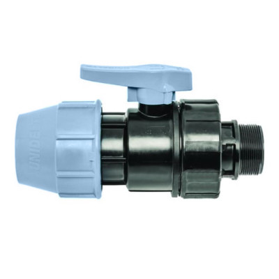 PE Uzatvárací kohút 40 mm x 5/4" s vonkajším závitom - Polyetylen