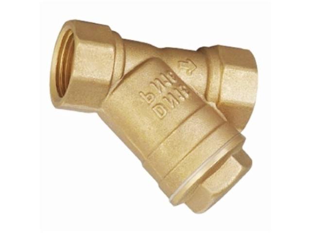 Mosadzný šikmý filter DN65 - 2 1/2" PN20 Plnoprůtok sitko 400mcr