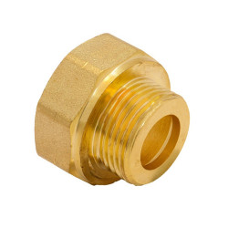 Mosadzná hrubostenná obrátená redukcia 3/4" x 1" PN30