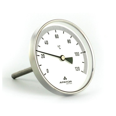 Celonerezový teplomer d60mm so ZADNOU jímkou 60mm, -30 +50°C, bimetalový