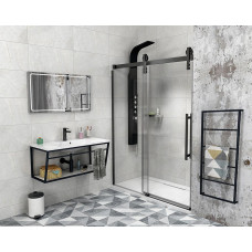 VOLCANO BLACK sprchové dvere 1400 mm, číre sklo