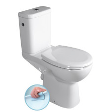 Kombinované WC HANDICAP so zvýšeným sedadlom, bez ráfika, zadný odpad, biele